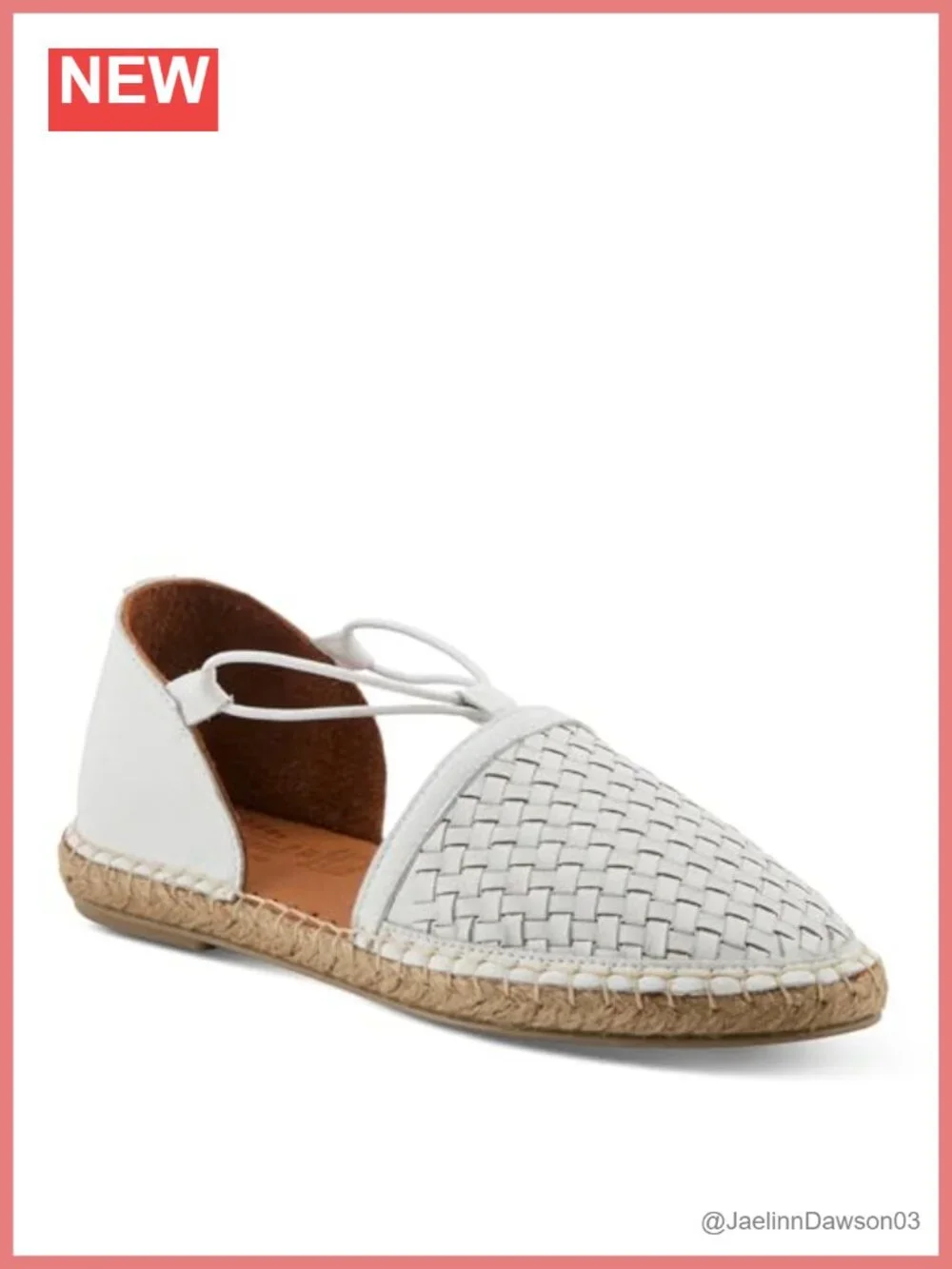 Women's Woven Leather Espadrille Flats Flexible Comfort Slip-On
